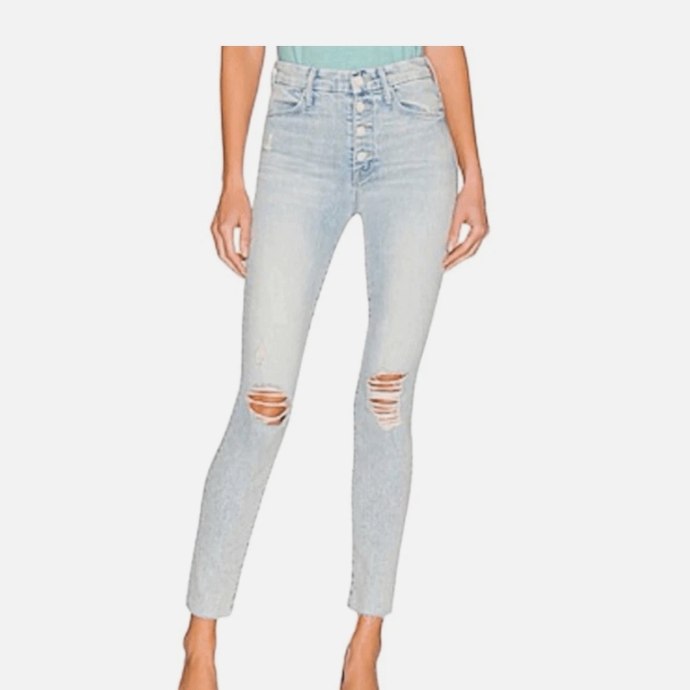 MOTHER High Rise Light Blue Jeans